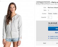 Sweat à capuche Roxy pour femmes à moins de 17 euros