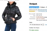 Bonne affaire desigual : la doudoune alena à 61 euros (le double ailleurs)