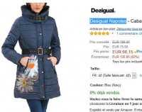 Doudoune – Caban Desigual pour femmes en vente flash à 57 euros