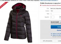 Doudoune puma plumes duvet pour femmes à 58 euros