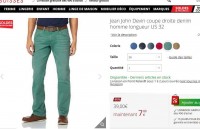 Soldes : 7.8 euros le jeans « john devin » de couleur pour hommes