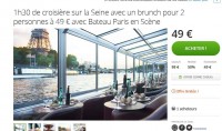 Paris : croisiere avec brunch + champagne pour deux à moitié prix ( 50 euros)