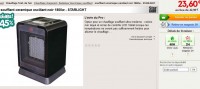 Radiateur ceramique soufflant pas cher à 24 euros
