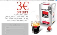 Capsules nespresso : 3 euros offerts pour acheter des capsules san marco