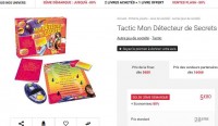Jeu de société pour filles pas cher : Tactic détecteur de secrets à 5.8 euros port inclus