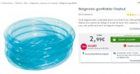Puericulture : Baignoire gonflable pour bébé à 2.99 euros