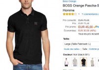 Polo Hommes Boss Orange à 45 euros en vente flash
