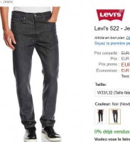 Super affaire : jeans levis hommes à 26 euros … faire vite