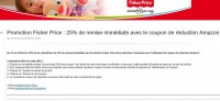 25 pourcents de réduction sur des jouets d’éveil Fisher Price
