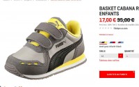 Baskets Enfants Puma Cabana Racer à 11.9 euros et 14 euros (4.95 de frais de port)