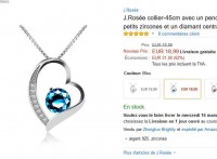 Offre bijoux : Collier en argent avec pendentif en coeur et crystal à 13 euros (exclu)