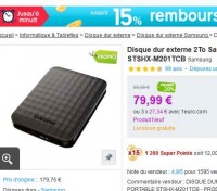 Super affaire : disque dur externe 2to qui revient à moins de 60 euros