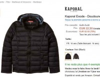 Doudoune filles Kaporal à 22.50 euros ( 10 -16 ans )