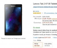 Tablette Lenovo 7 pouces 16go qui revient à 59 euros