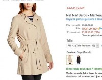 Mode femmes : trench Naf Naf à 24 euros ( 60 chez zalando)