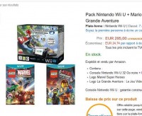 Bon prix Pack Console Wii u + 3 jeux à 295 euros