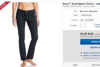 Jeans femmes Roxy à moins de 30 euros