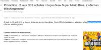 Bon plan 3ds : deux jeux 3ds achetés = le jeu new mario bros 2 offert