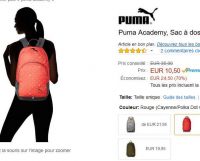 SAc à dos Puma 26 litres à 10.5 euros