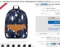 Joli Sac à dos Roxy pour femmes à 13.99 euros (entre 20 et 40 ailleurs)