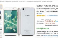 Bon plan smartphone : Cubot note S à 68  euros ( quad core , 2go de ram , 16go) -France