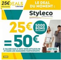 Mode : 50% de réduction sur un bon d’achat de 50 euros à utiliser chez styleco