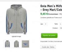Bon prix pour des sweats shirt à capuches Gola à moins de 10 euros port inclus