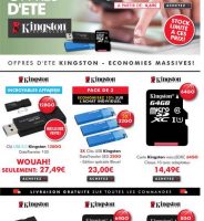Cartes mémoires et clés usb kingston pas chères le 13 mai