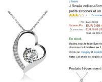 Bon plan bijoux: collier en argent avec pendentif coeur à moins de 10 euros