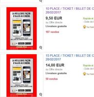 Mega affaire: 1€ la place de cinéma gaumont pathé …