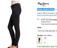 Jeans femmes Pepe Jeans à 32.5€ (moitié prix ) … bonne affaire