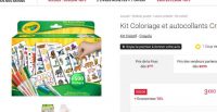Super affaire : kit coloriage et stickers crayola à 3.6€ (11€ chez amazon)