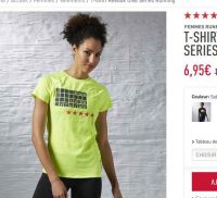 Tee shirt Running Reebok pour femmes à 5.56€ port inclus