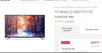 Tv sharp 43 pouces à moins de 350€
