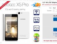 56 euros le smartphone doogee x5 pro ( 4g , quad core , 2go de ram) … expedié de France