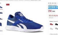 Bonne affaire chaussures running reebok pour hommes à 20€ port inclus