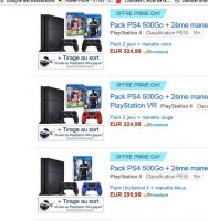 Bonne affaire console Sony PS4 avec deux manettes à partir de 299€