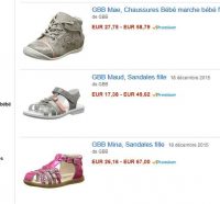Super affaire chaussures enfants GBB vraiment pas chères