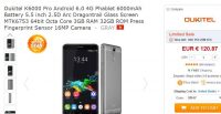 Bon plan smartphone : Oukitel K6000 pro à 120€ ( octa , 3go de ram , 32go de rom)