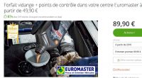 Euromaster : réductions sur les forfaits vidange auto avec groupon