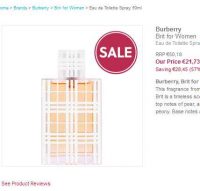 Super affaire parfum : Burberry brit femmes 50ml à 21.2€ (69 chez sephora)
