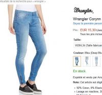 Jeans Wrangler femmes à 15€ ( du W25 au W30)