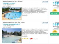 Mobil homes mediterranée pas chers en septembre ( 139€ le 17/09 , 149 le 10/09)