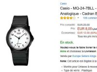 Montre Casio analogique pas chère à moins de 8€