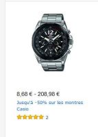 Bonnes affaires montres Casio avec jusqu’à 50% de réduction