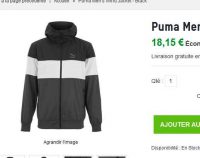 Bon plan veste coupe vente PUMA WIND Hommes à 18€ port inclus