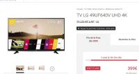 Smart Tv LG 49 pouces ultra haute définition à moins de 400€