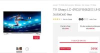 Bon plan tv 4K Sharp 49 pouces à moins de 400€