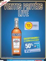 Super affaire: 6.8€ la bouteille de Ricard de 70cl le 29 octobre chez SUper U