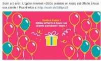 Anniversaire SOSH : 20go d’internet pendant 1 mois pour tous les abonnés / Samsung S7 à 479€